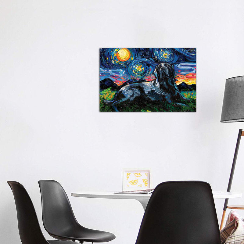 Black Labrador Night III by Aja Trier - Wrapped Canvas Print, 101.6 cm H x 66.04 cm W x 3.175 cm D