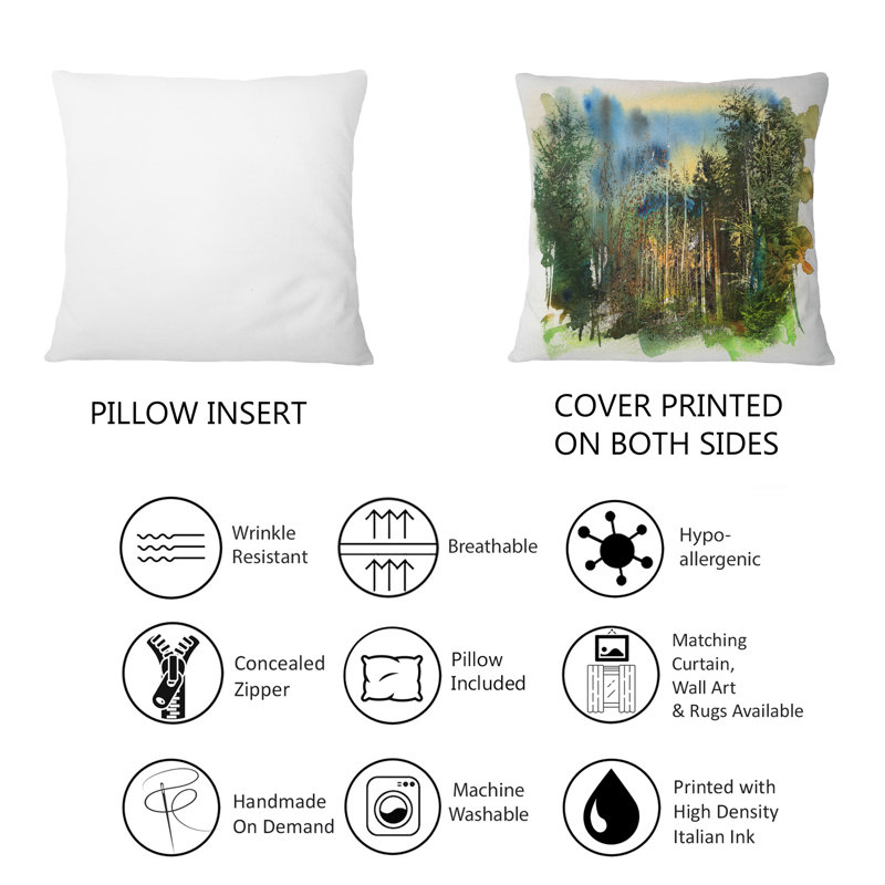 Coussin Deep Green Forest Landscape