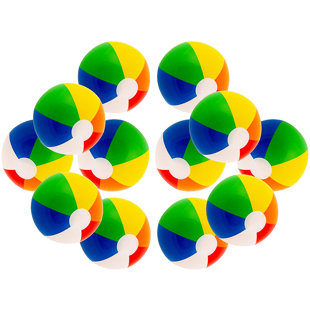 Big Mo's Toys 12" Rainbow Color Party Pack Inflatable Beach Balls (Set of 12)