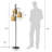 64.7" Rattan Tree Floor Lamp With Dimmer Switch And 3 Bulbs Included