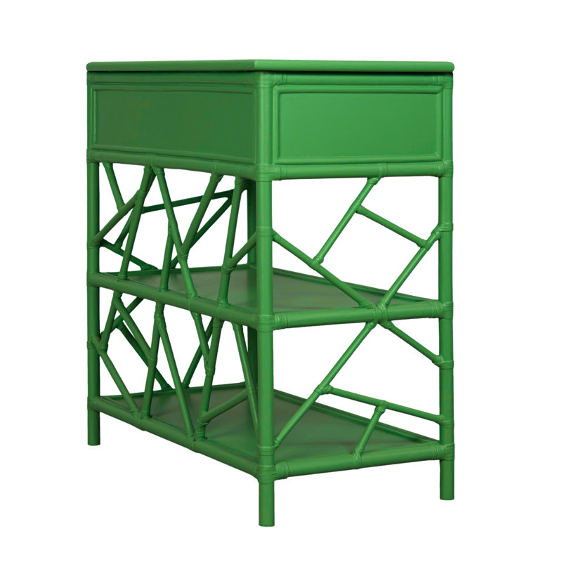 End Table with Storage, Bright Green