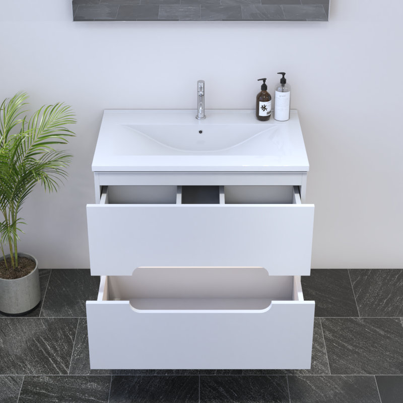 Meuble-lavabo simple 31,5 po avec plateau en bois manufacturé Kashden