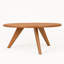 Table basse ronde en bois de chêne massif Petra - Table basse Mid-Century moderne fabriquée à la main-1252714288