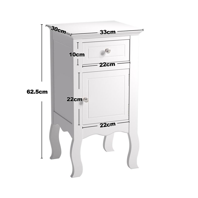 33cm W Manufactured Wood Bedside Table