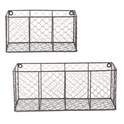 Deloatch Metal Wall Organizer with Wall Baskets