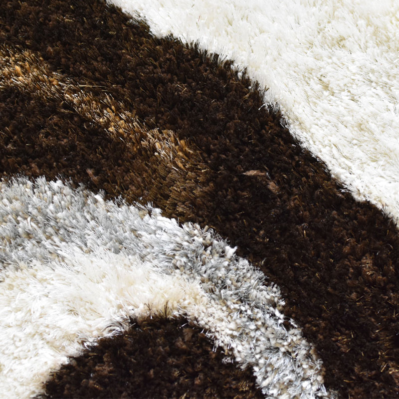Heller Hand Tufted Shag Polyester Eco-Friendly Area Rugs - Round, Multicolor, Abstract, Contemporary Modern Design, High Pile Thick Handmade Anti Skid Area Rugs for Living Room, Bed Room