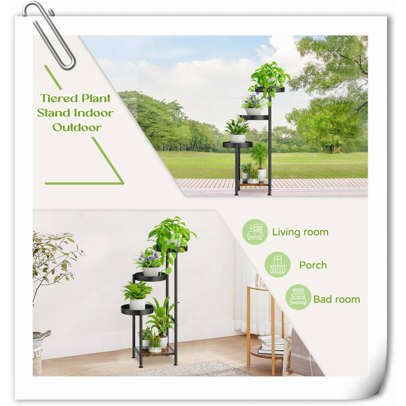 Hermilo Solid Wood Plant Stand 4 Tier