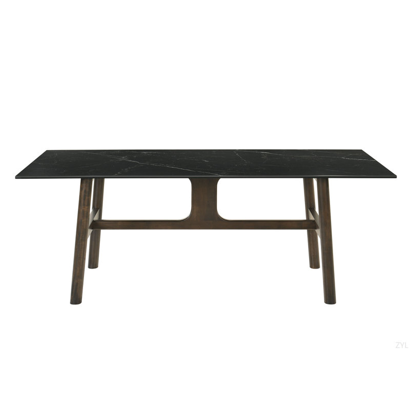 Table de salle à manger en céramique et finition noyer