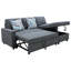 Canapé-lit et méridienne réversible de 83 po de large en microfibre-1529160965
