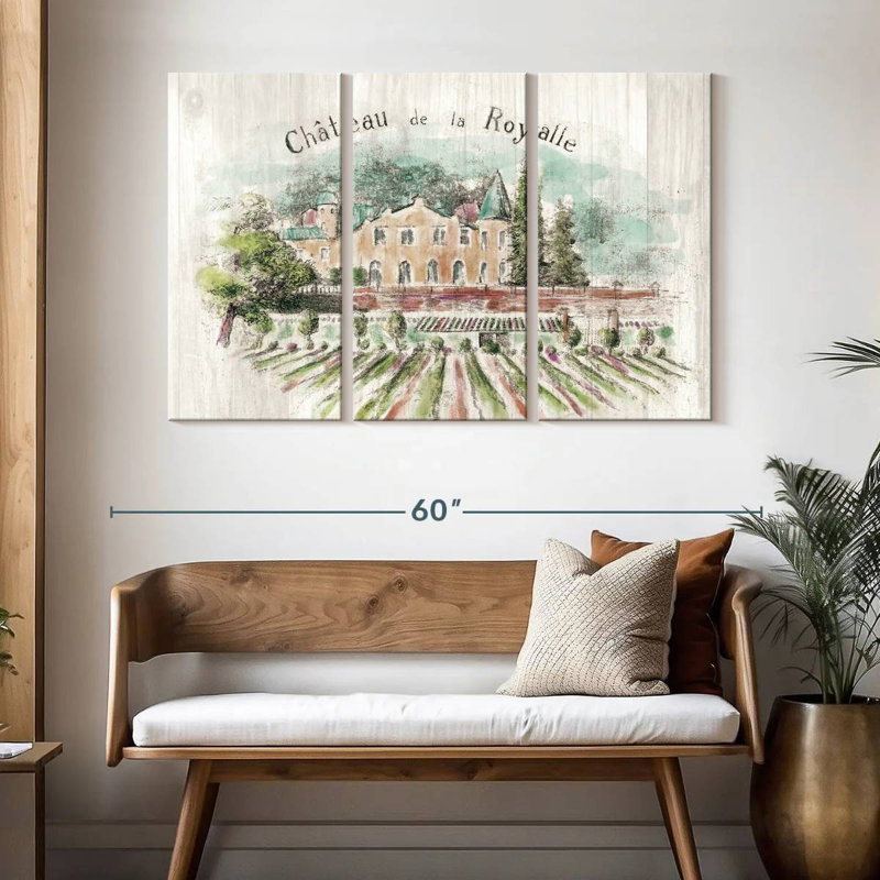 Alvord Chateau Royalle sur bois, H 32 po x l 50 po