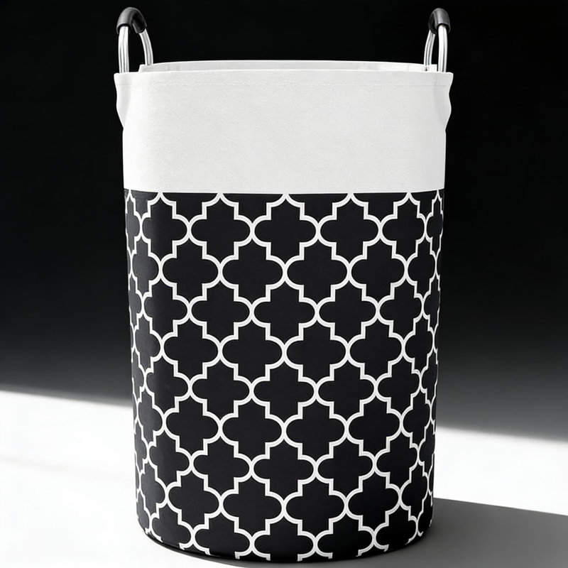Two-Piece Set, Foldable Laundry Hamper With Handles, Large Fabric Storage Basket For Bathroom, Portable Washing Clothes Organizer With Lantern Design