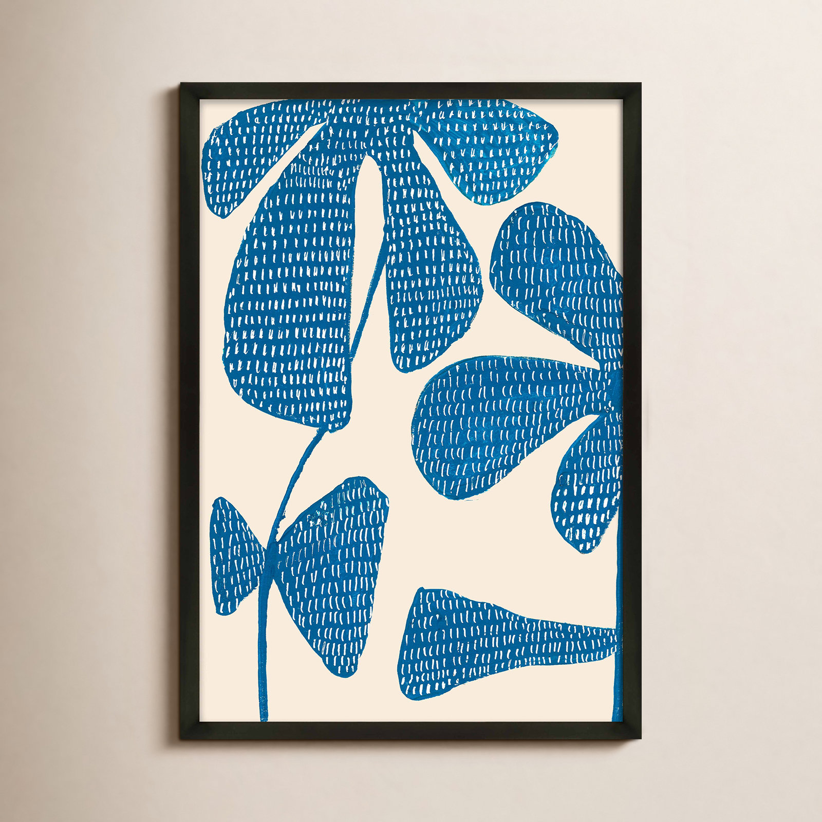Ceramic Blue 3 Print by Andrea Stokes, Black Picture Framed Paper, 25" H x 17.5" W