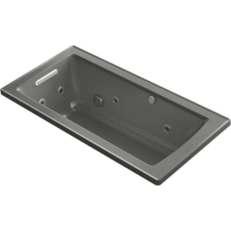Archer 60" X 30" Drop in Air Acrylic Bathtub Heater, Thunder Gray