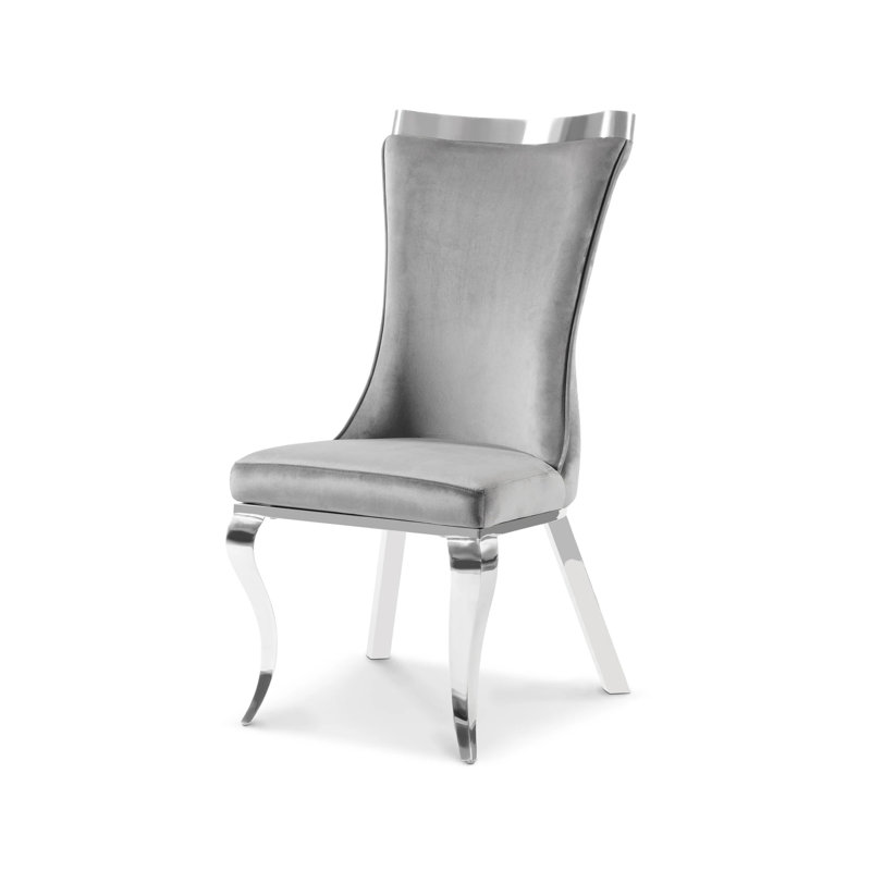 Chaise d'appoint l 26,4 po Glam (2 / CTN), argent / gris