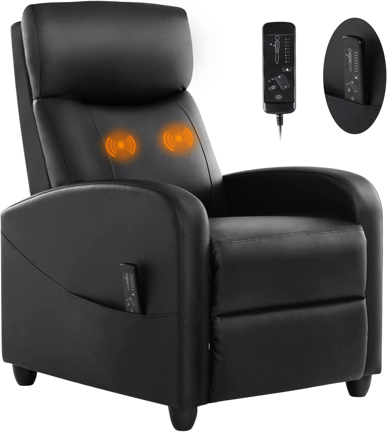 Inbox Zero Upholstered Heated Massage Chair & Reviews