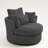 Niama Upholstered Swivel Lounge Armchair With Pillows-1143717313