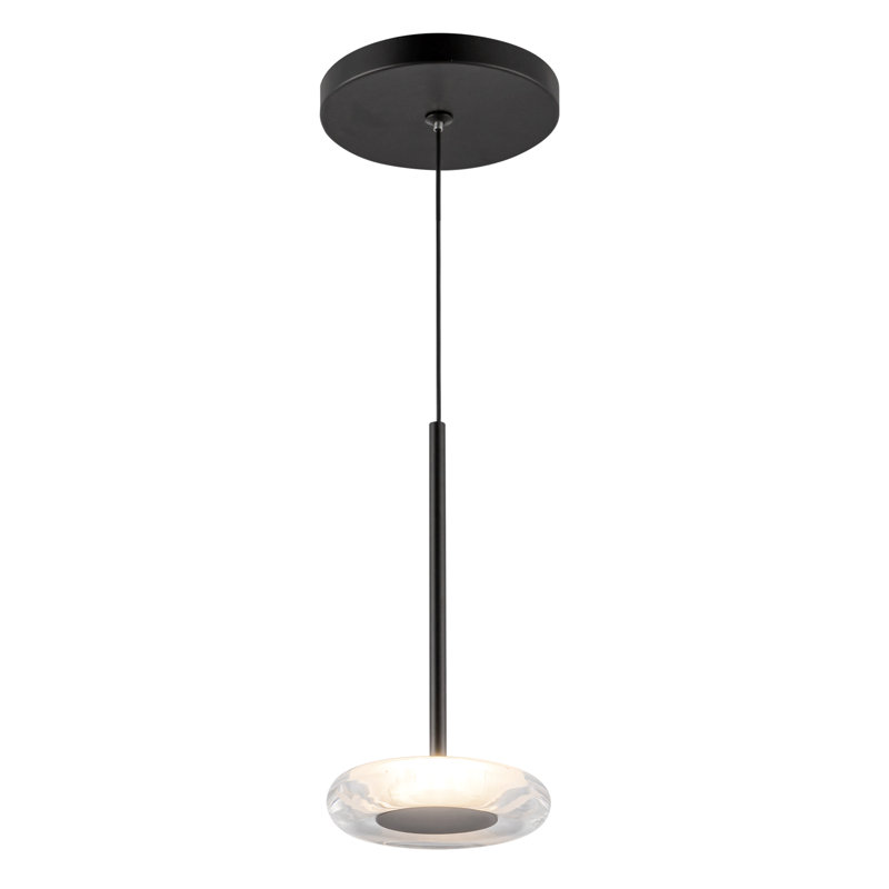 Stephord 1 - Light LED Pendant, Black, Clear, Clear Glass