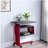 Red Accent Table and Wall Shelf Set