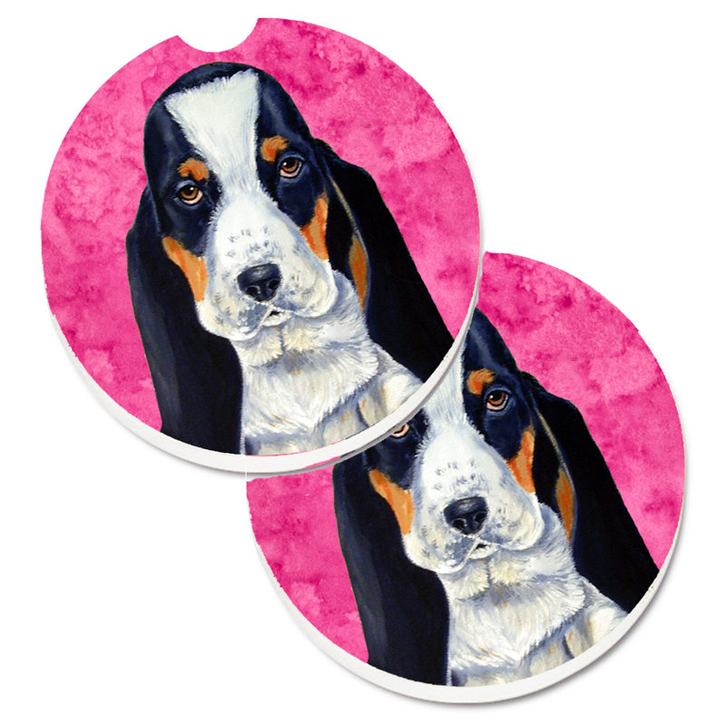 Sous-verre barbu collie voiture, Basset hound