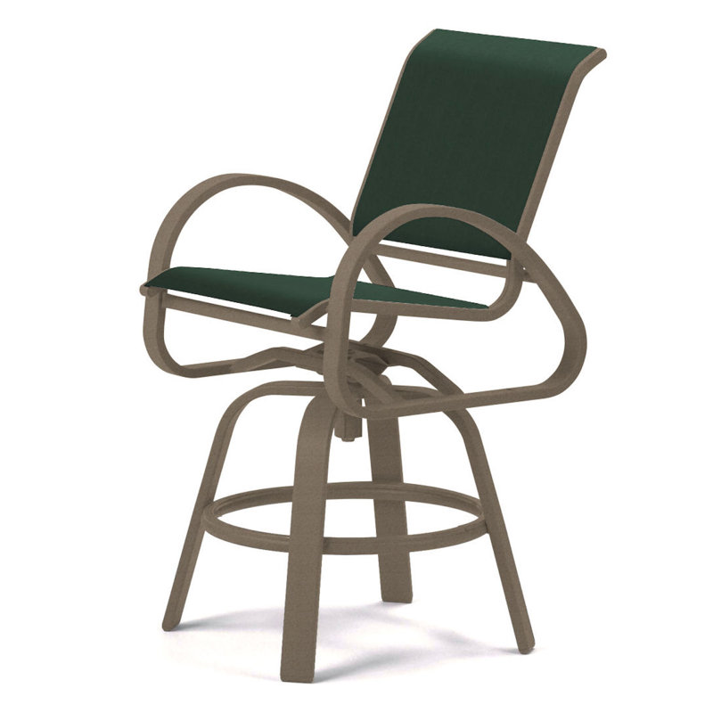Tabouret de bar Holna, Vert forêt 22D Sunbrella® vert, Désert texturé