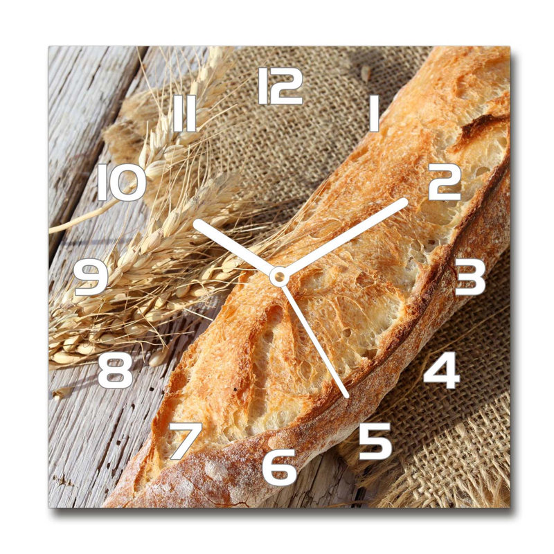 Glass Wall Clock, White/Brown