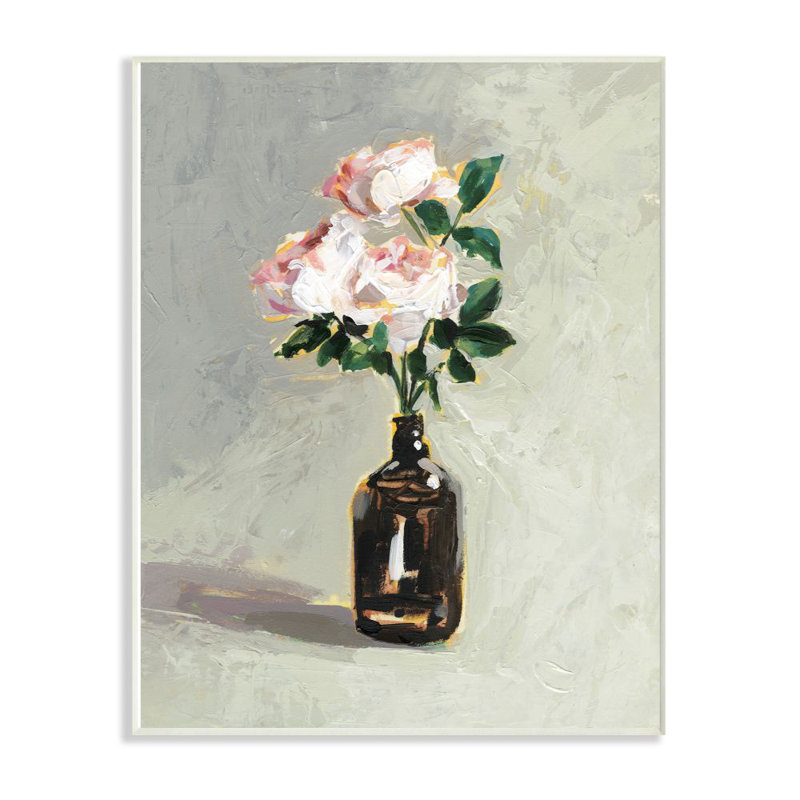 «Flower Jar Paint», impression sur toile, Plaque murale, H 15 po x l 10 po