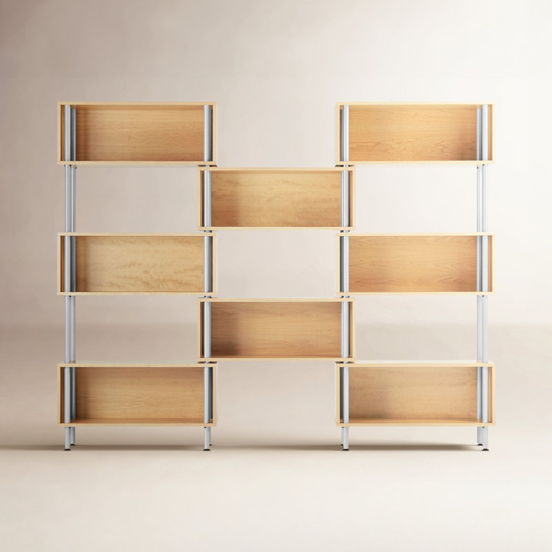 Chicago Bookcase, Steel/Maple