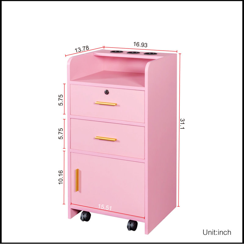 Armoire de rangement verrouillable, Rose