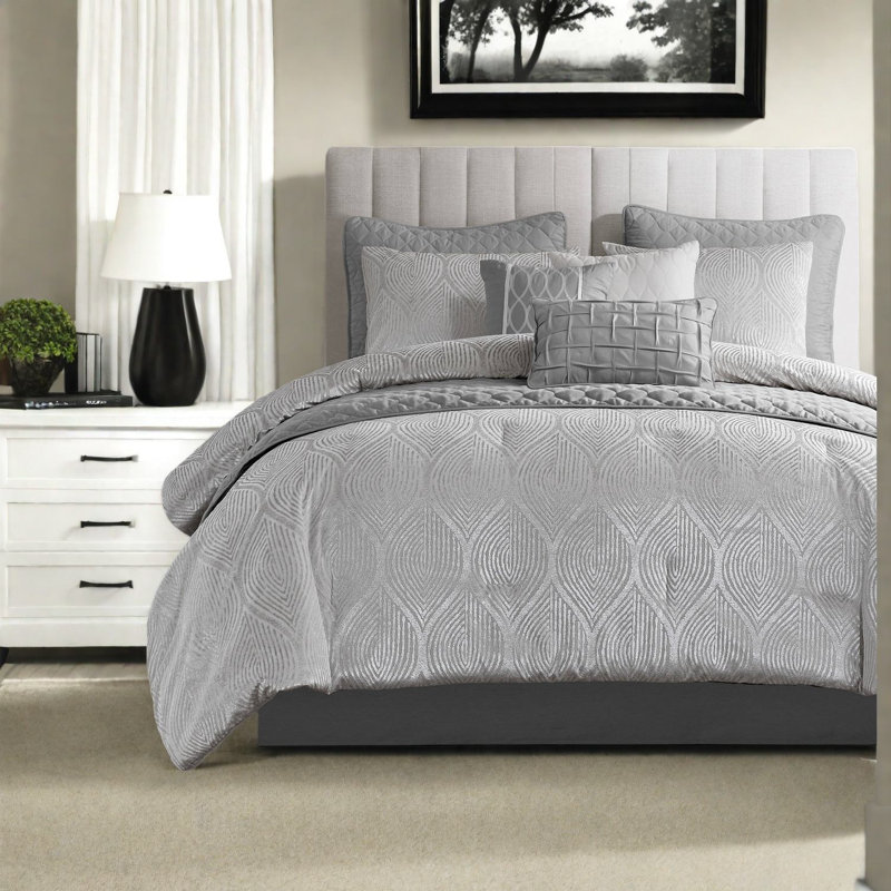 Ensembles de literie pour grand lit élégants, jacquard en polyester avec accents décoratifs pour une maison confortable