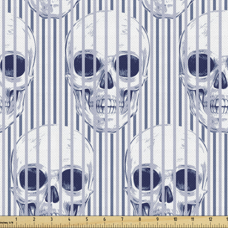 Gillies Skulls and Geometric Shapes Fabric