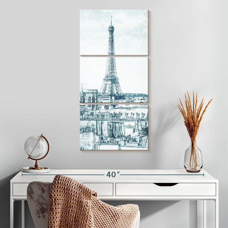 Retro Eiffel Tower, 32" H x 15" W