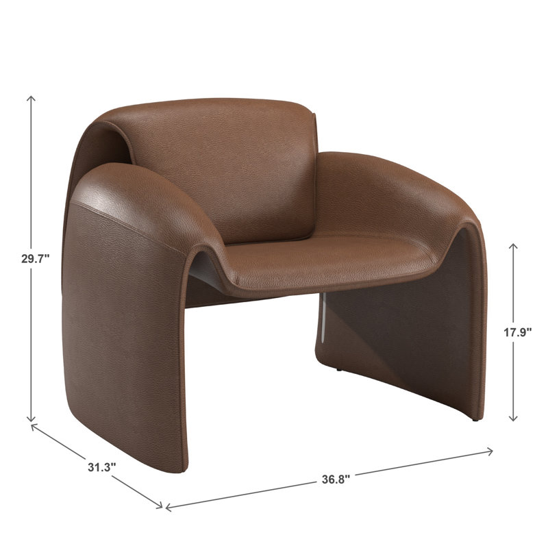 Fauteuil d'appoint et repose-pieds Gainsborough - cuir végétalien brun