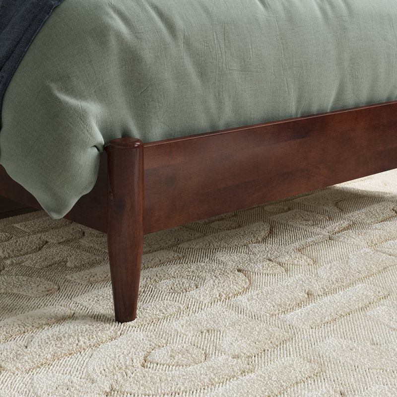 Aritra Solid Wood Low Profile Platform Bed, Twin, Walnut