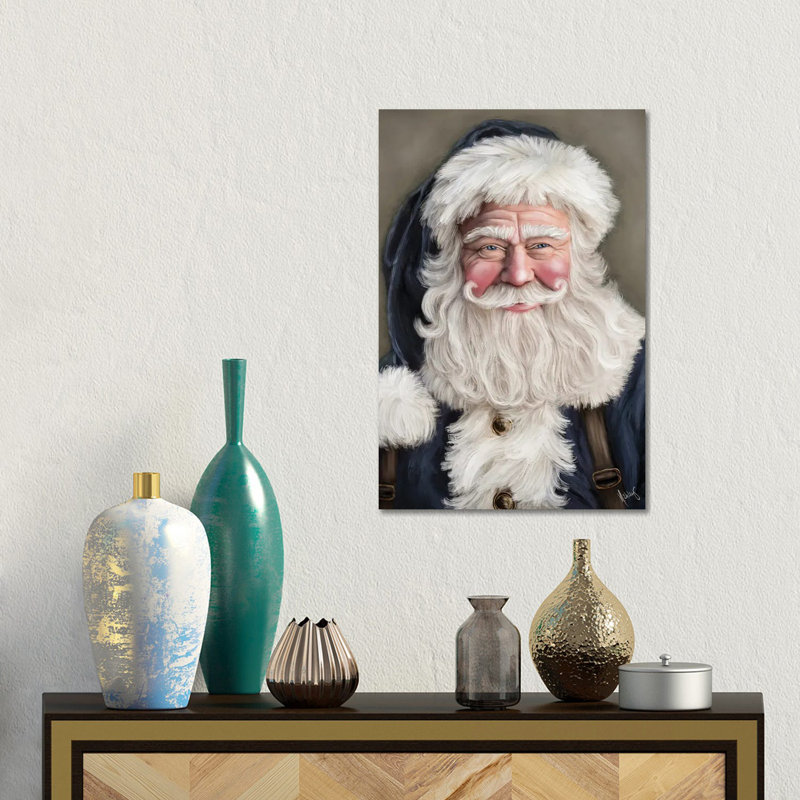 «Blue Santa II», reproduction d'art sur toile tendue, H 18 po x l 12 po, Toile tendue, Ne s’applique pas