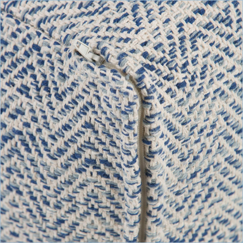 Repose-pieds Nate Blue Denim Bleu | Carré, Bleu / tissu ivoire