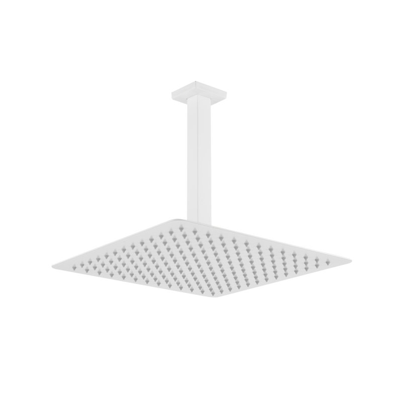 Rain Shower Head High Pressure Rainfall Showerhead Water Saving, Off White