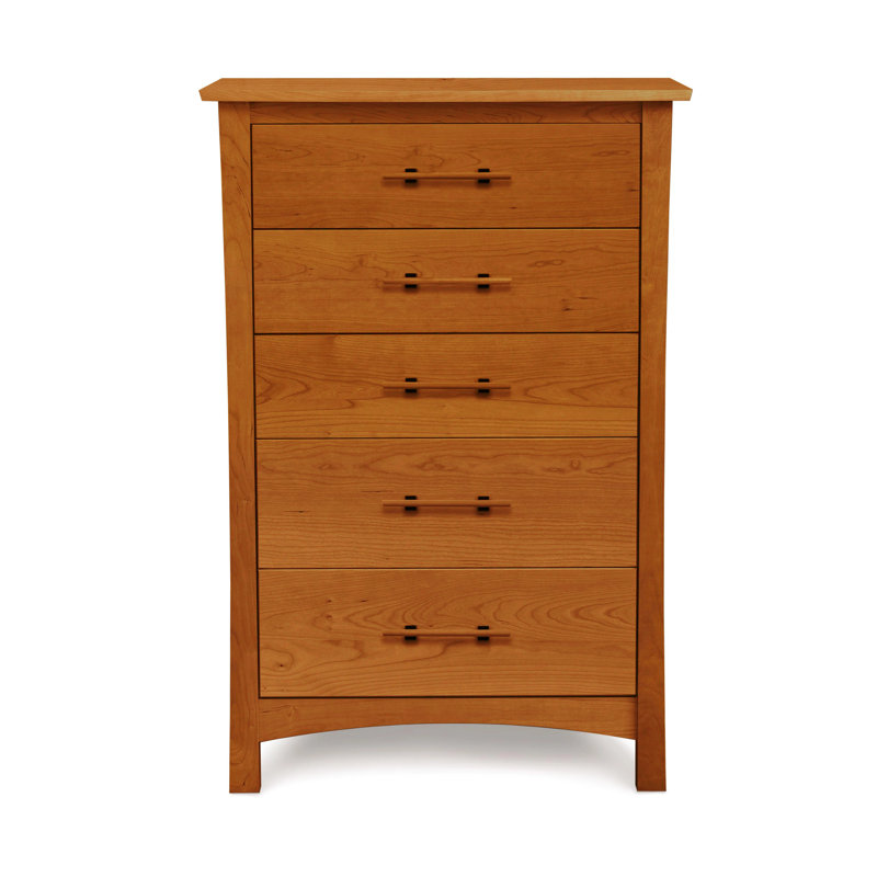Monterey 5 - Drawer Solid Wood Dresser, Autumn Cherry