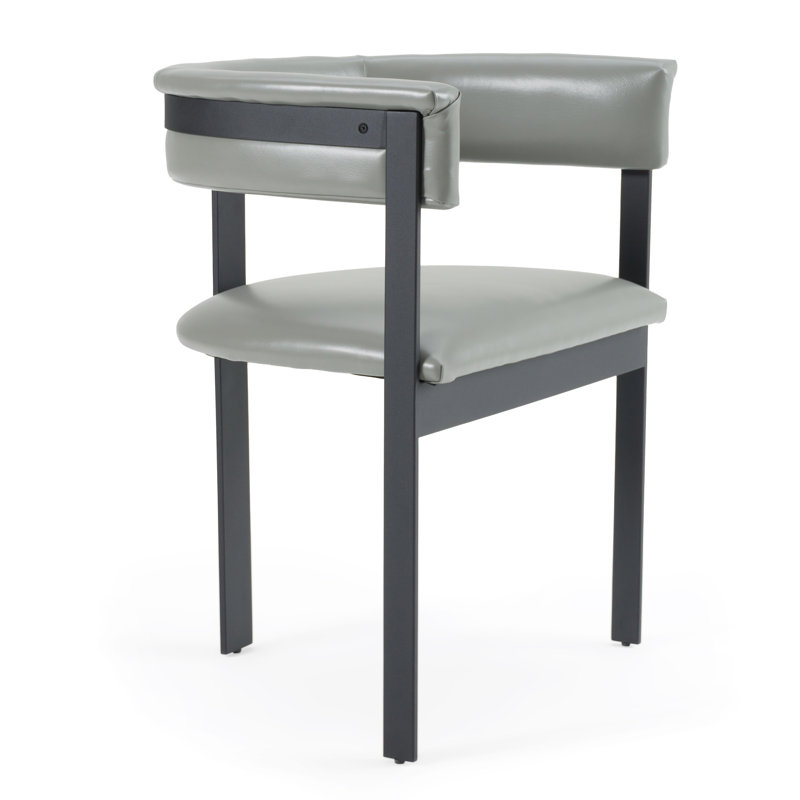 Ferol - Modern Faux Leather Dining Chair, Gray/Black