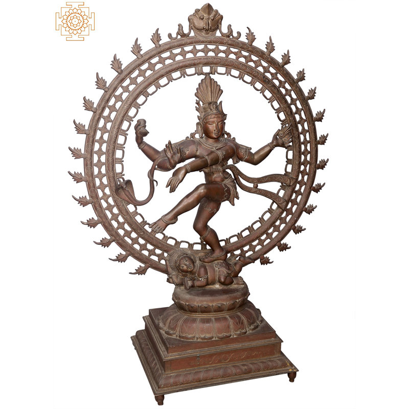 Grande statue en bronze de 47 po Nataraja Panchaloha - cire perdue Madhuchista Vidhana fabriquée à la main de Swamimalai