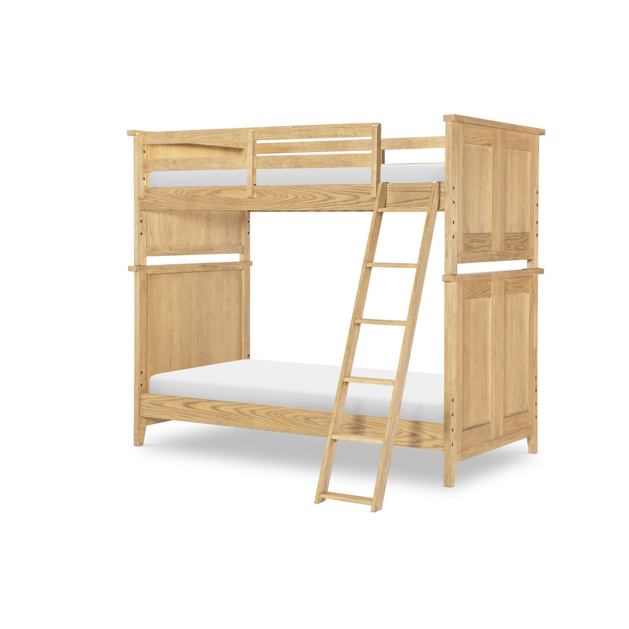Today's Traditions Bunk Bed With Ladder, Twin Over Twin, Hickory