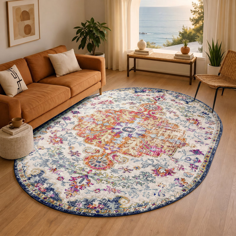 Wynings Oriental Area Rug, Oval 95 x 150 cm