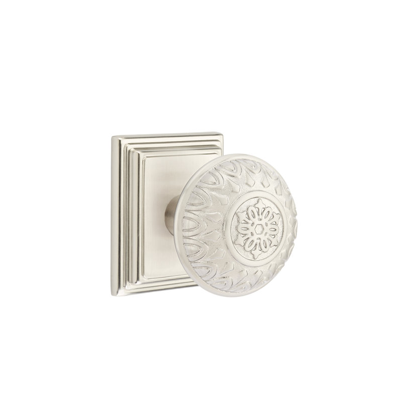 Passage Lancaster Knob with Wilshire Rose, Satin Nickel