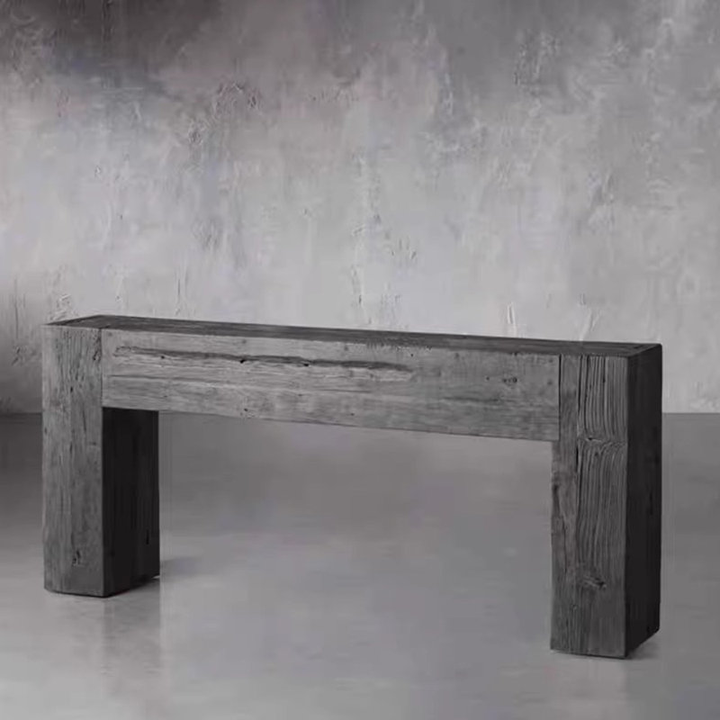 Console moderne et simple en bois massif, H 31,5 po x l 86,6 po x P 11,8 po, Noir