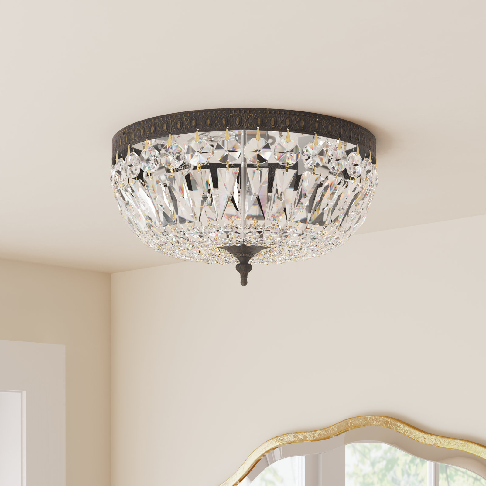 Linal 3-Light Flush Mount, English Bronze