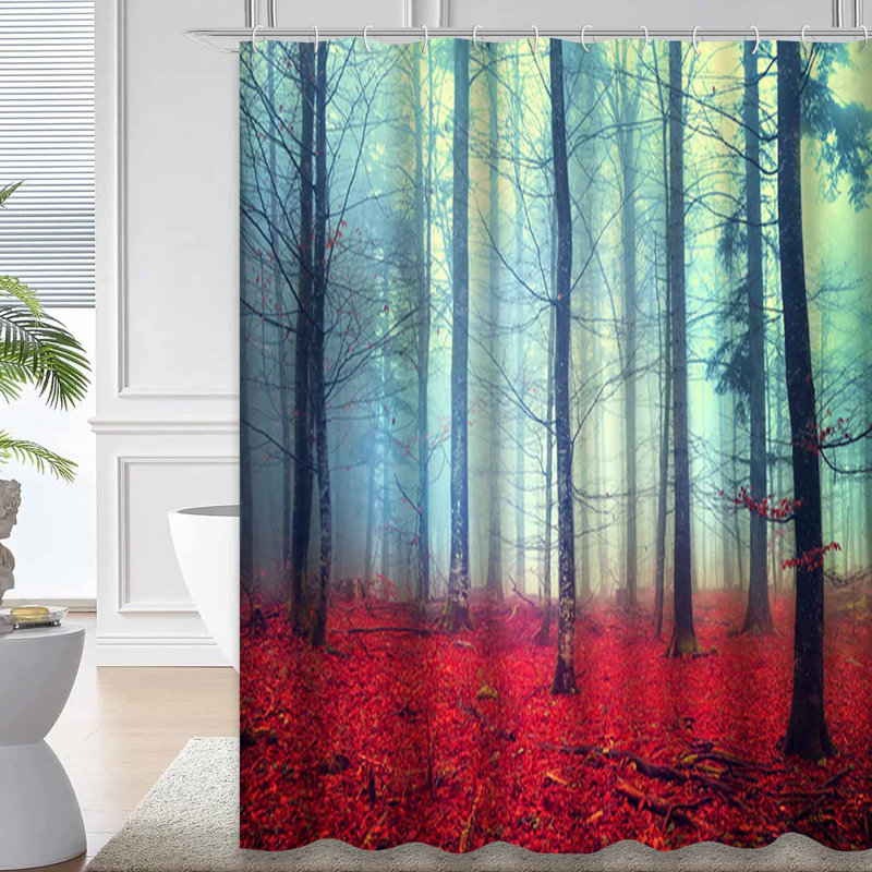 Rideau de douche avec 12 crochets Fantasy Autumn Foggy Fall Horror, L 72 po x l 84 po