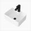 Lavabo de salle de bain vasque rectangulaire en céramique blanche 16 po x 12 po avec robinet noir et drain noir