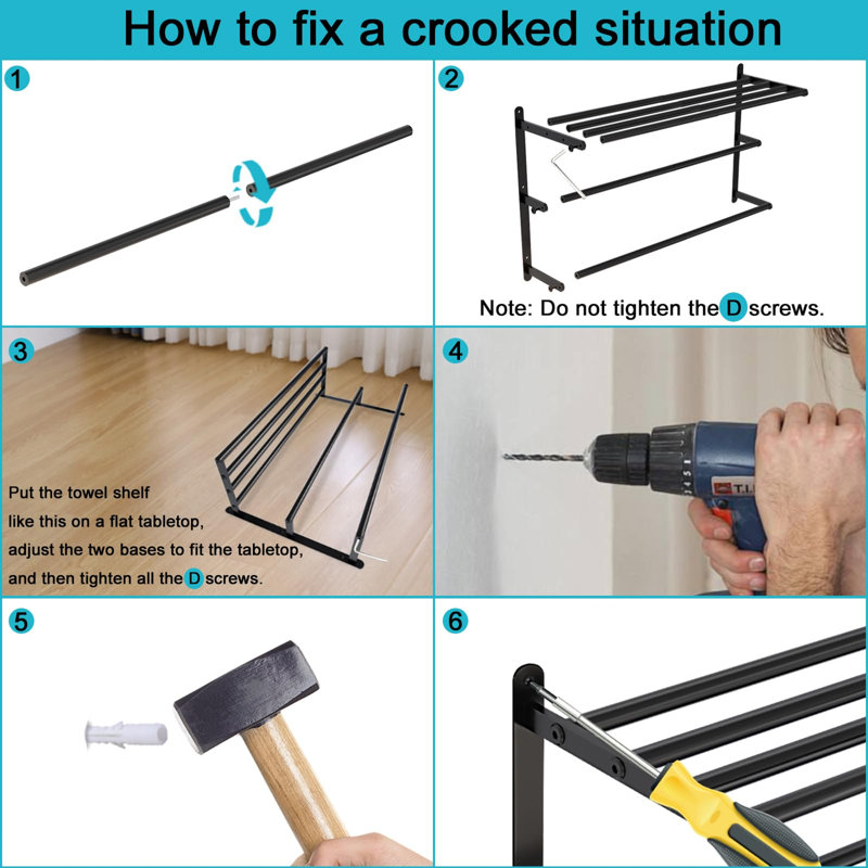 Porte-serviettes 24 "à 3 niveaux en acier inoxydable avec barres doubles, 14.2" H x 24" W x 8" D