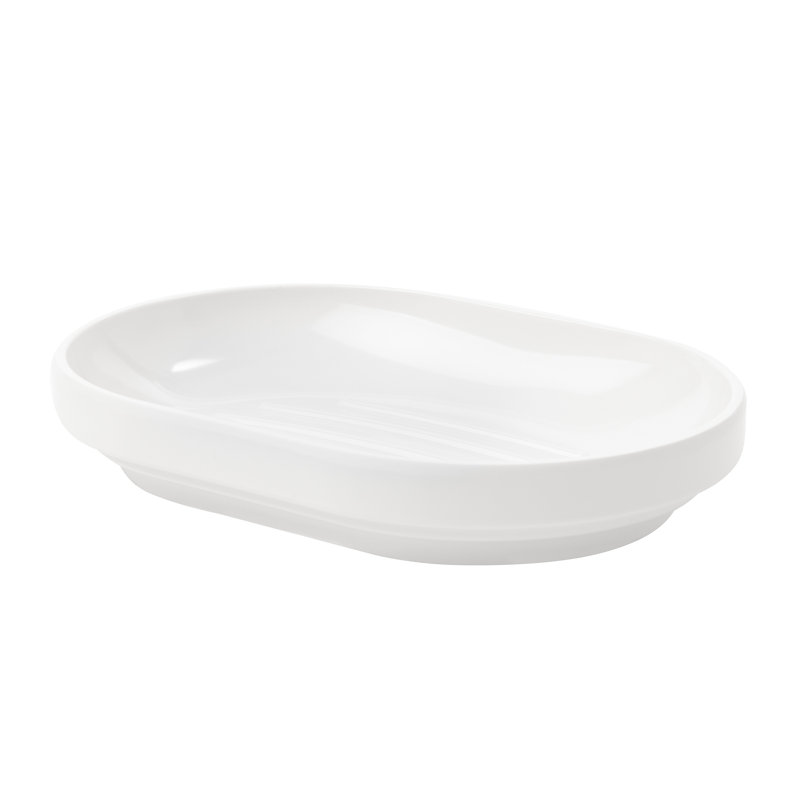 White Glossy Melamine Bathroom Soap Dish