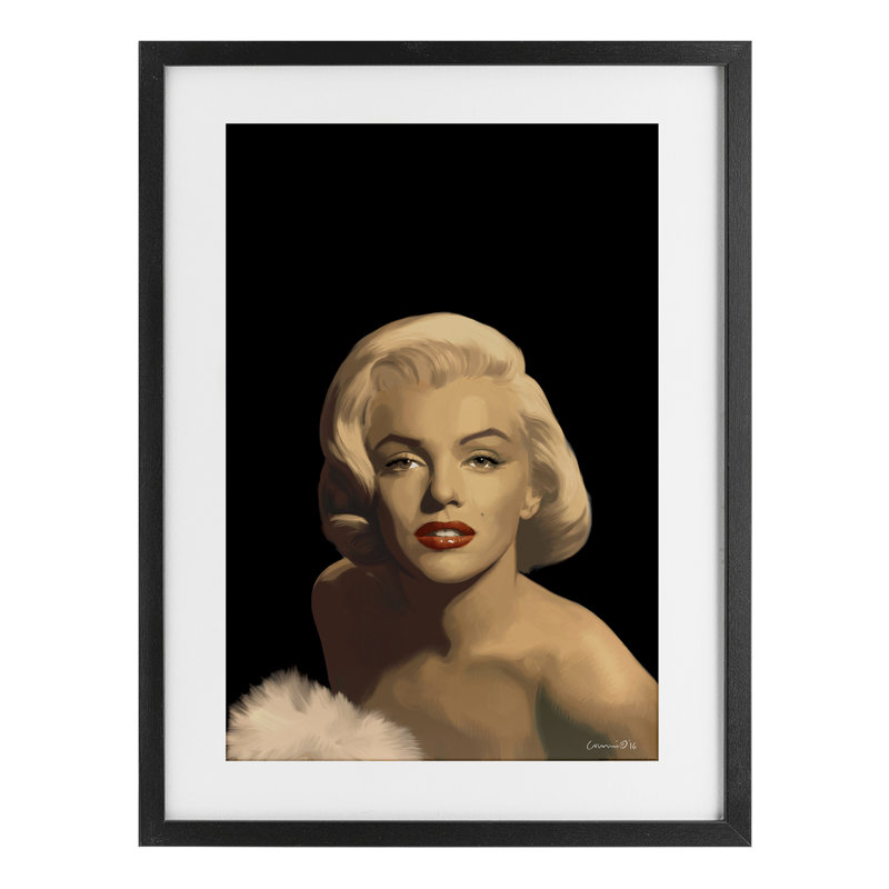 Beauté classique en noir, reproduction encadrée sous verre, design par Chris Consani, H 20 po x l 14 po, Cadre noir minuit
