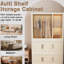 Portable Wardrobe Closet Storage Organizer for Clothes, 9 Magnetic Doors, 9 Cubes & 1 Hanging Rod, Wardrobe Storage Cabinet